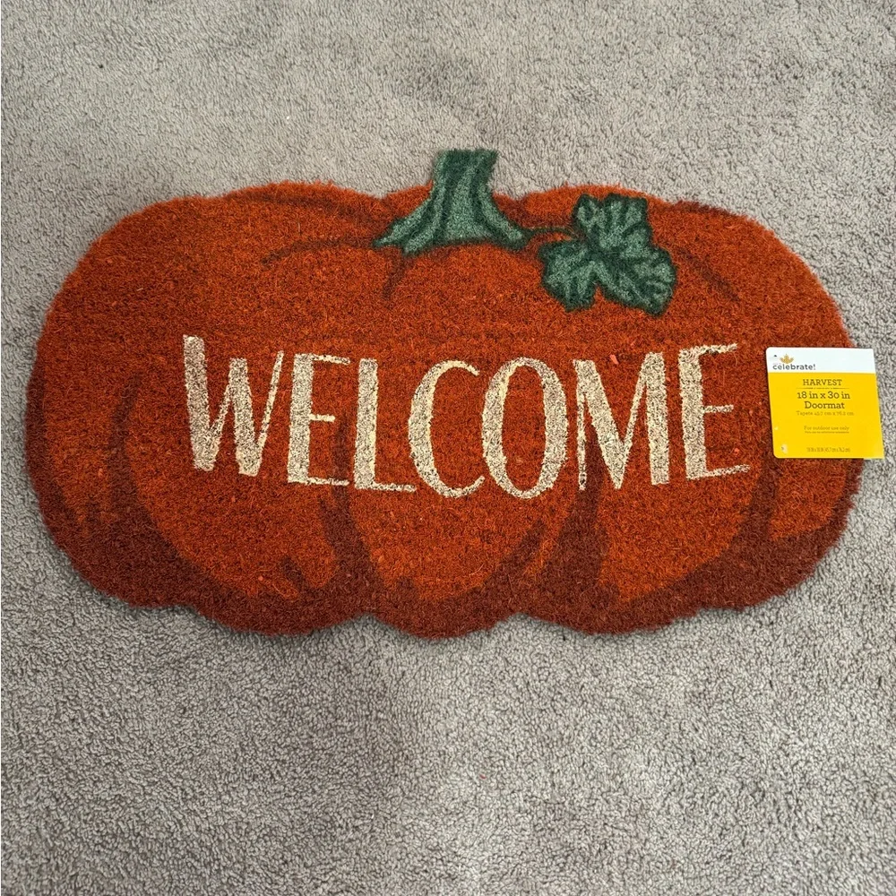 Way to Celebrate 18x30 Pumpkin Outdoor Coir Mat